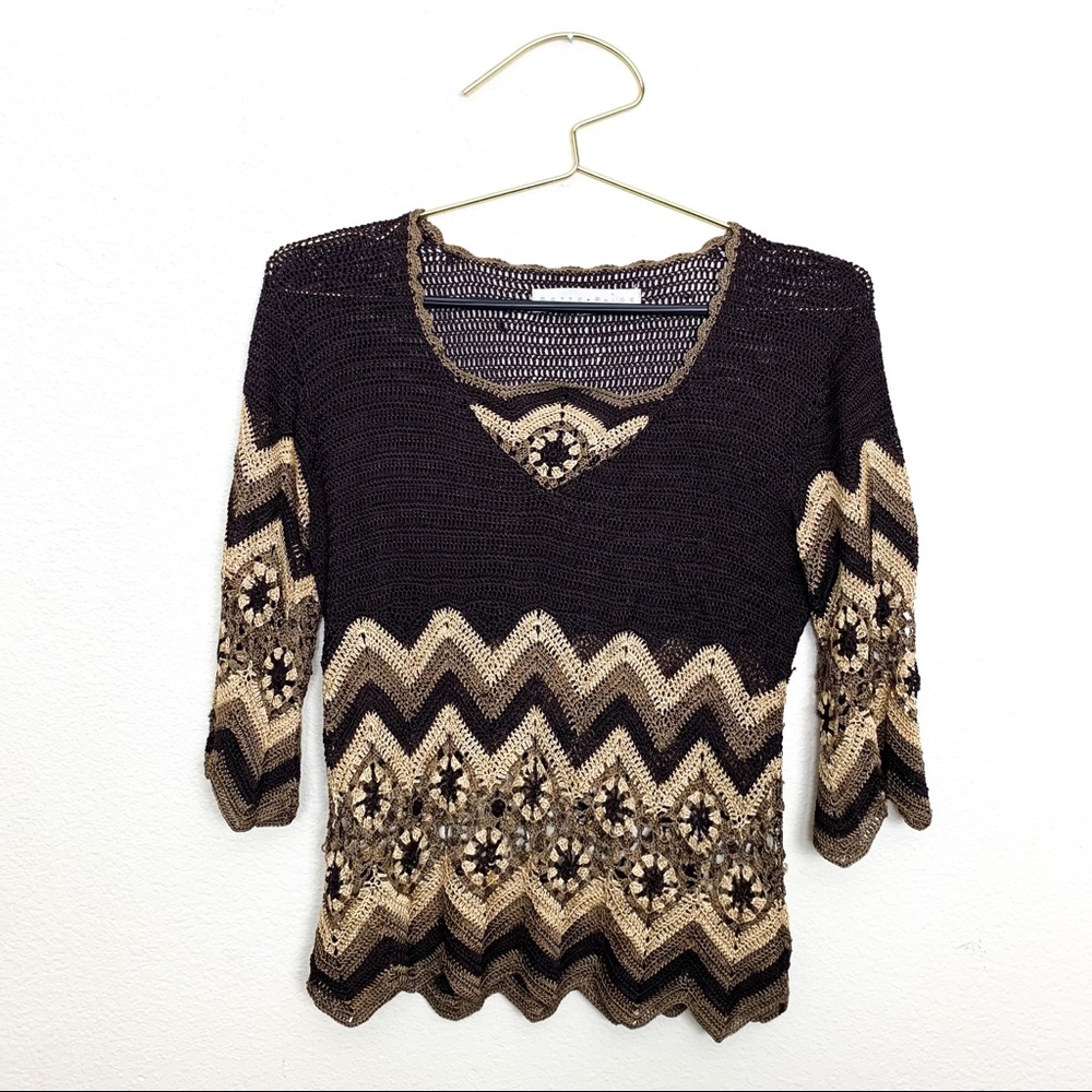 Betty Paige Vintage Crochet Blouse